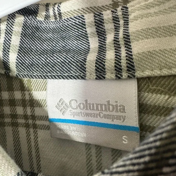 NWT Columbia Calico Basin Flannel Shirt Jacket Womens S Green Plaid Long Sleeve - Picture 3 of 6
